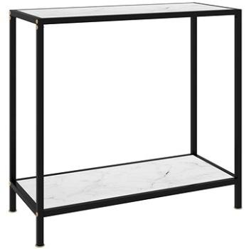 Konzolový stolek bílý 80 × 35 × 75 cm tvrzené sklo (322833)