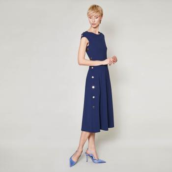 Tmavě modré šaty s knoflíky Pines – 42