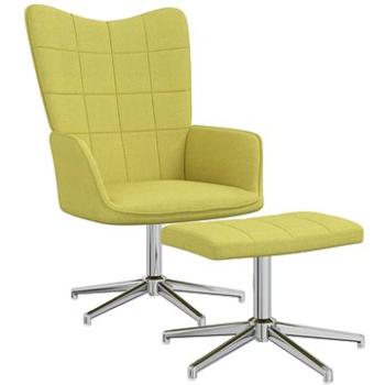 Relaxační křeslo se stoličkou zelené textil, 328001 (328001)