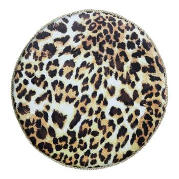 Kulatý sametový podsedák s motivem leopardí kůže - Ø 40*3cm DCZKLZ