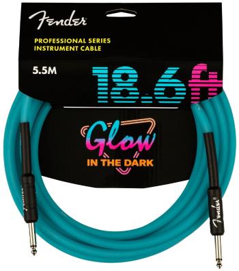 Fender Professional Glow in the Dark Cable, Blue, 18.6'
