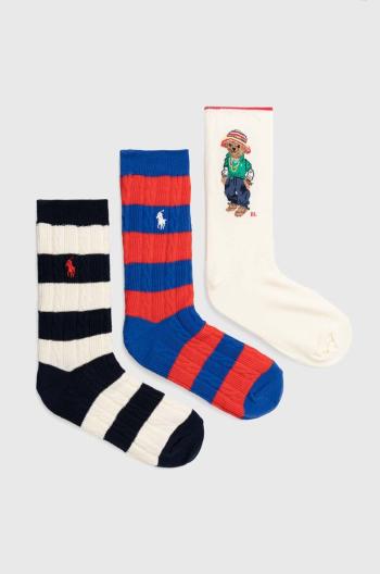 Ponožky Polo Ralph Lauren 3-pack dámské, béžová barva, 455950827