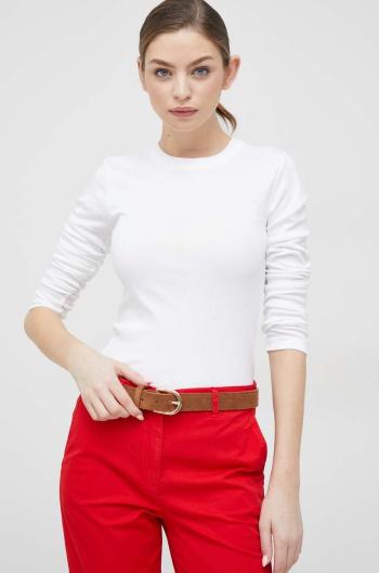 Bavlněné tričko s dlouhým rukávem Polo Ralph Lauren bílá barva