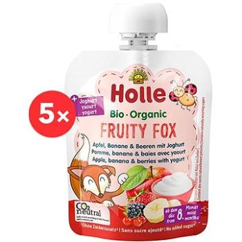 HOLLE Fruity fox bio dětské ovocné pyré s jogurtem 5× 85 g (7640230490337)
