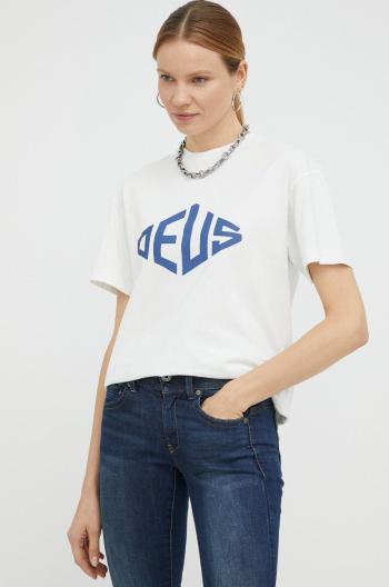 Bavlněné tričko Deus Ex Machina bílá barva