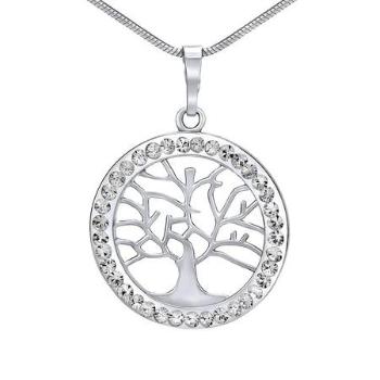 SILVEGO stříbrný přívěsek strom života se Swarovski Crystals SILVEGOB16088