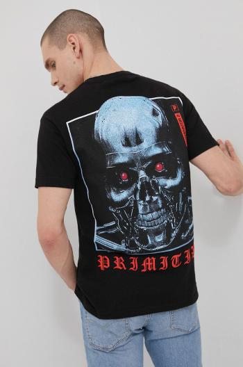 Bavlněné tričko Primitive X Terminator černá barva, s potiskem