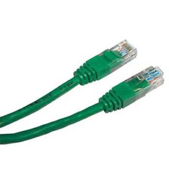 Síťový LAN kabel UTP patchcord, Cat.5e, RJ45 samec - RJ45 samec, 10 m, nestíněný, zelený, economy, DOPRODEJ