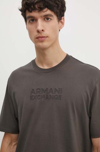 Bavlněné tričko Armani Exchange zelená barva, s aplikací, 6DZTAC ZJASZ