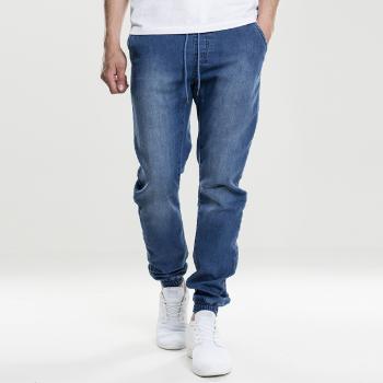 Urban Classics Knitted Denim Jogpants blue washed - M