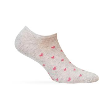 Dívčí kotníkové ponožky WOLA SRDÍČKA šedé Velikost: 36-38
