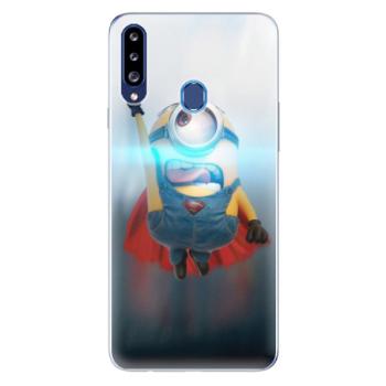 Odolné silikonové pouzdro iSaprio - Mimons Superman 02 - Samsung Galaxy A20s