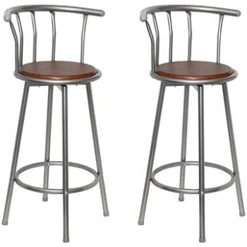 Barové židle 2 ks hnědé ocelové (60560)