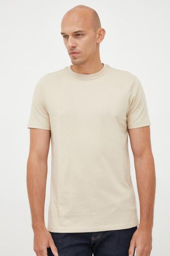 Bavlněné tričko GAP béžová barva