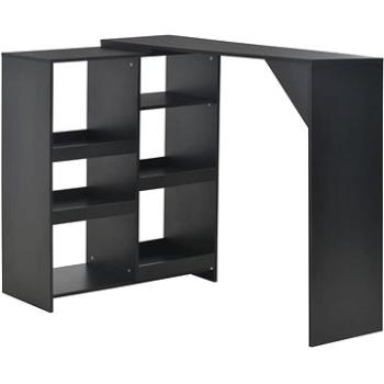 Barový stůl s pohyblivým regálem černý 138x40x120 cm 280223 (280223)
