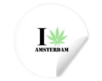 Samolepky kruh I Love Amsterdam