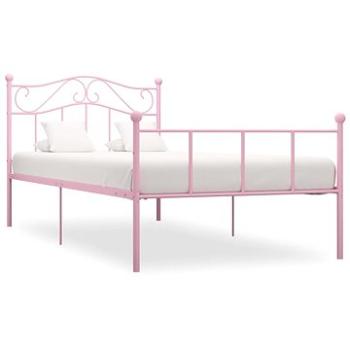 Rám postele růžový kov 100x200 cm (284538)