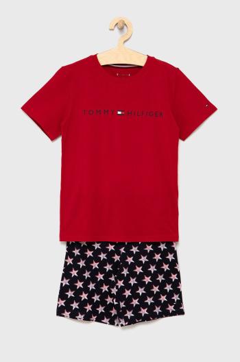 Dětské pyžamo Tommy Hilfiger červená barva, s potiskem
