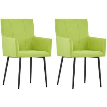 Jídelní židle s područkami 2 ks zelené textil (281845)