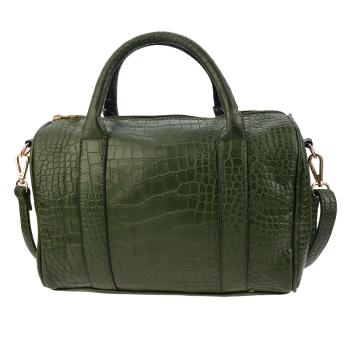 Zelená kabelka do ruky i přes rameno s imitací krokodýlí kůže - 27*10*19 cm MLBAG0344GR