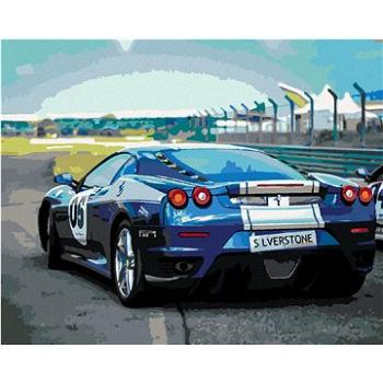 Zuty - Malování podle čísel - SPORTOVNÍ MODRÉ AUTO FERRARI, 80x100 cm, vypnuté plátno na rám (HRAmmb09135nad)