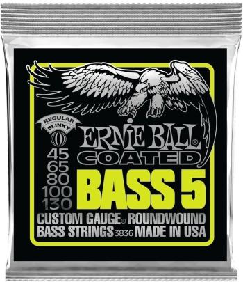 Ernie Ball 3836 Coated 45-130 Struny pro 5-strunnou baskytaru