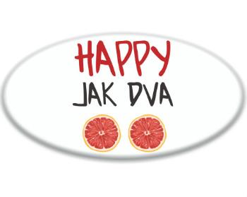 3D samolepky ovál - 5ks Happy jak dva grepy