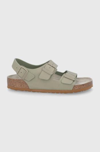 Kožené sandály Birkenstock Milano pánské, zelená barva