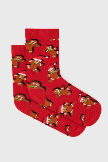 Ponožky John Frank dámské, červená barva
