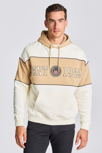 MIKINA GANT D1. CREST SHIELD BLOCK HOODIE hnědá XXL