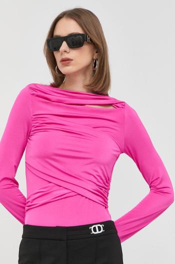 Tričko s dlouhým rukávem Victoria Beckham růžová barva