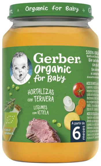 Gerber Organic Dětský příkrm zelenina s telecím masem 190 g
