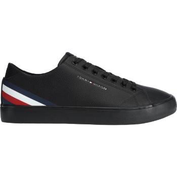 Tommy Hilfiger VULC CORE LOW LTH STRIPES Pánské tenisky, černá, velikost