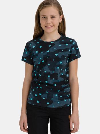 Tmavě modré holčičí vzorované tričko SAM 73