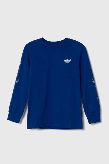 Dětská bavlněná košile s dlouhým rukávem adidas Originals s potiskem