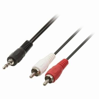 Nedis CAGP22200BK10 - Stereofonní Audio Kabel | 3,5mm Zástrčka - 2x RCA Zástrčka | 1 m | Černá barva