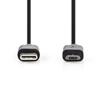 Nedis CCGP60750BK10 - USB 2.0 kabel | Typ-C Zástrčka - Micro B Zástrčka | 1 m | Černá barva