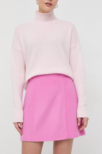 Vlněná sukně MAX&Co. růžová barva, mini