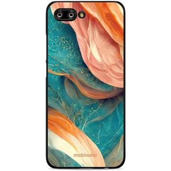 Mobiwear Glossy lesklý pro Honor 10 - G025G - Azurový a oranžový mramor (5904808526500)