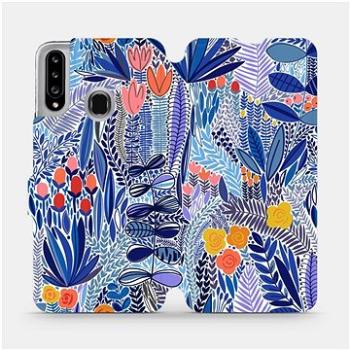 Flip pouzdro na mobil Samsung Galaxy A20S - MP03P Modrá květena (5903516763603)