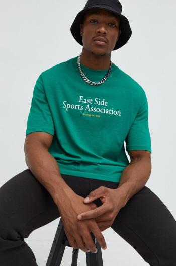 Bavlněné tričko Jack & Jones Jorbrink zelená barva, s potiskem