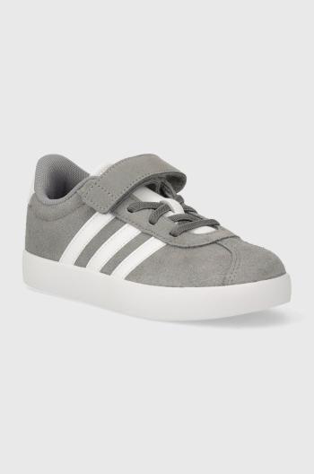 Dětské semišové sneakers boty adidas VL COURT 3.0 EL C šedá barva