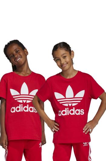 Bavlněné tričko adidas Originals TREFOIL červená barva, s potiskem