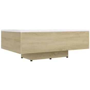 Konferenční stolek bílý a dub sonoma 85 × 55 × 31cm dřevotříska (803385)