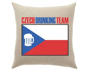 Lněný polštář Czech drinking team