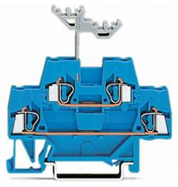 Dvojitá průchodková svorka WAGO 280-529, osazení: N, pružinová svorka, 5 mm, modrá, 50 ks