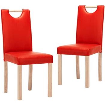 Jídelní židle 2 ks červené umělá kůže, 336765 (336765)