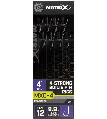 Matrix návazec mxc-4 x-strong boilie pin rigs barbless 10 cm - size 12 0,23 mm