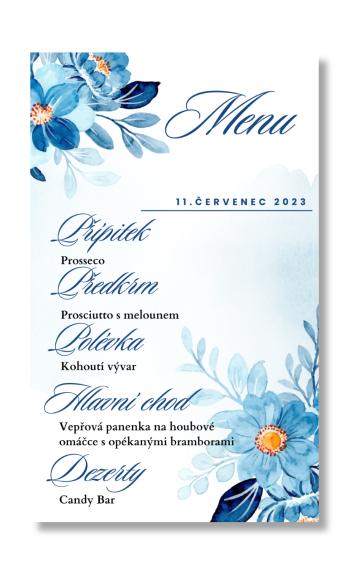 Menu - Modré květiny Zvolte množství: od 31 ks do 60 ks