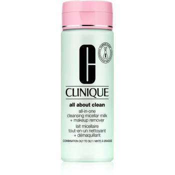 Clinique All About Clean All-in-One Cleansing Micellar Milk + Makeup Remove jemné čisticí mléko pro smíšenou až mastnou pokožku 200 ml